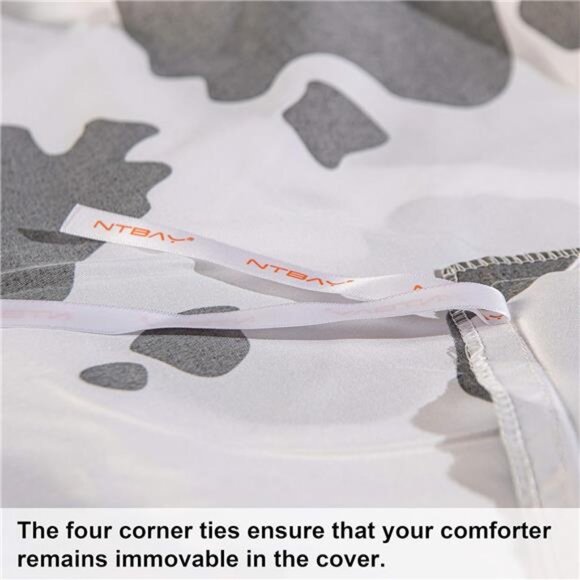 Microfiber Queen Duvet Cover Set,3 Pieces Ultra Soft Cow Printed Comforter Cover - Picture 2 of 7